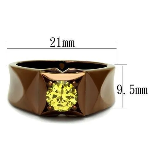 Stainless Steel Ring AAA GRD CZ Topaz TK2773 for Women Style Coffee