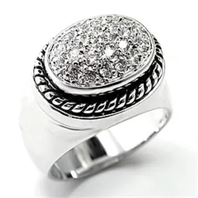 Sterling Silver Ring AAA GRD CZ Clear 7X230 for Women Style Rhodium