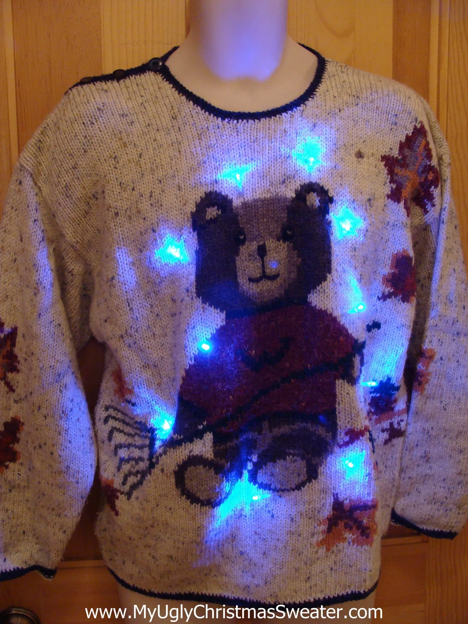 Teddy Bear with Lights Christmas Sweater