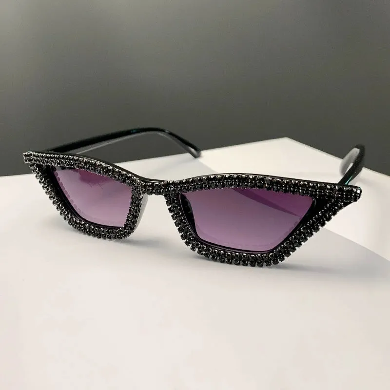 TEEK - Sunshade Sparkle Minimalist Cat Eye Sunglasses