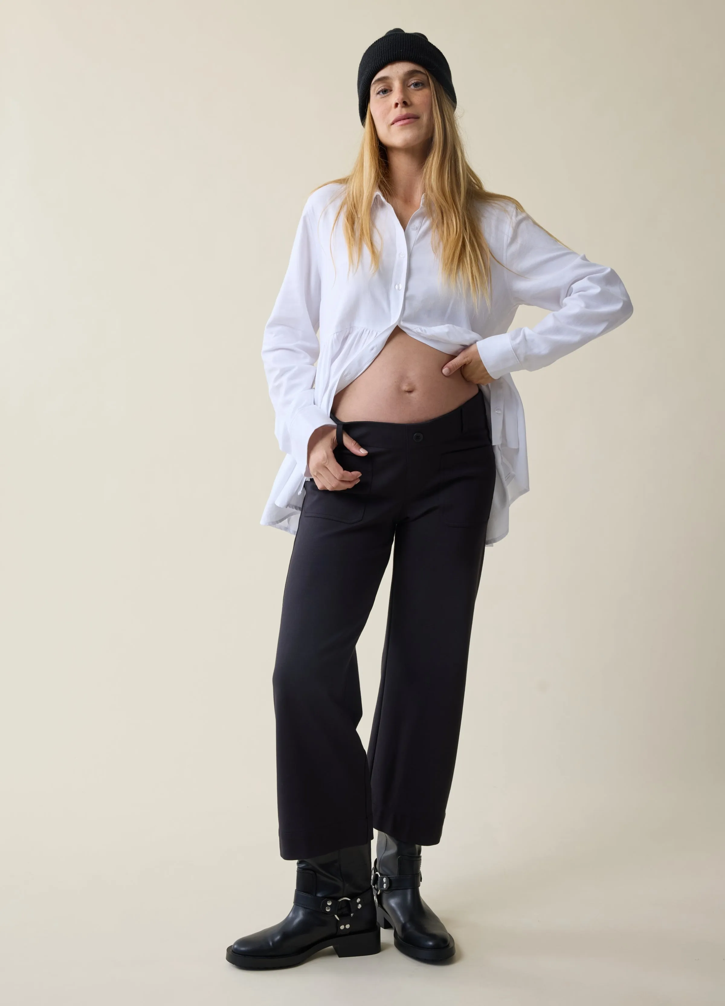 The Wide Leg Perfect Maternity Black Pants