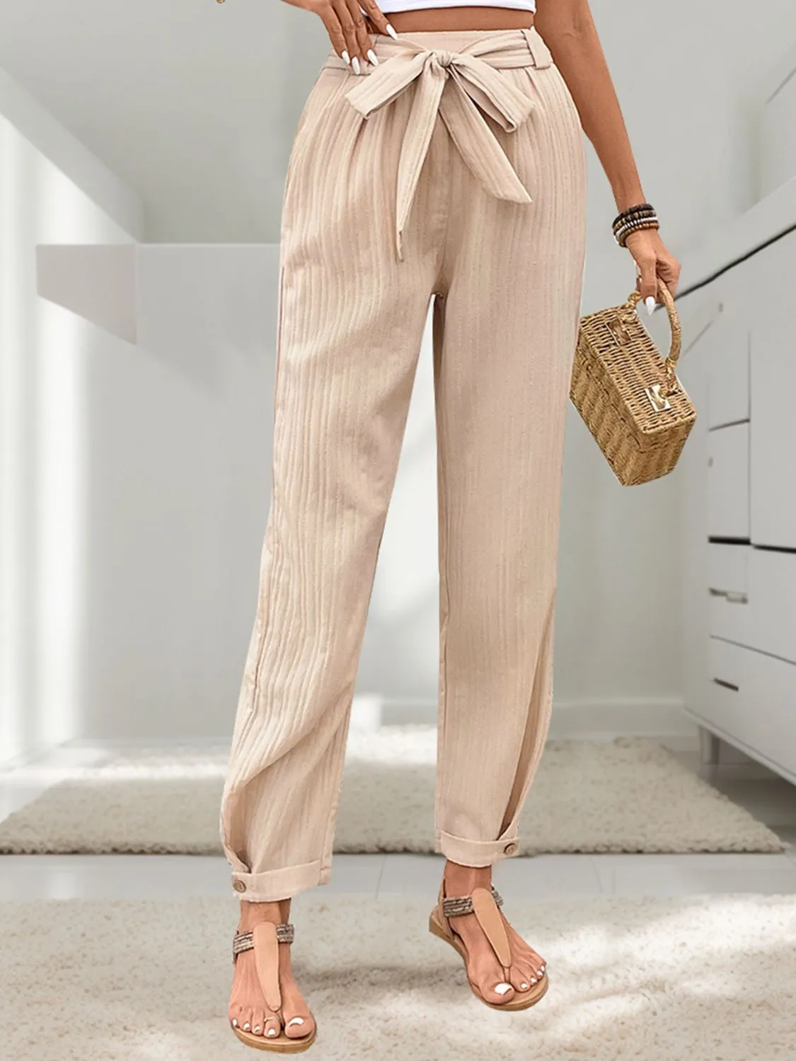 Tied High Waist Pants