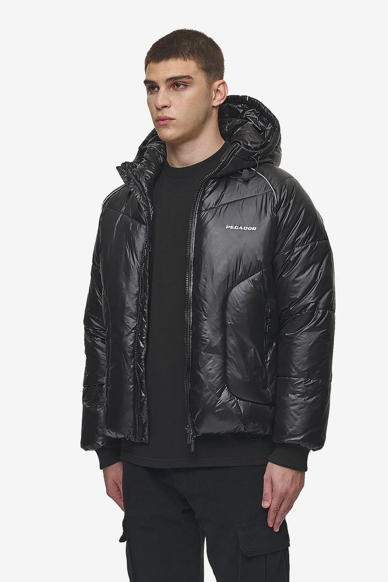 Toby Raglan Puffer Jacket Black