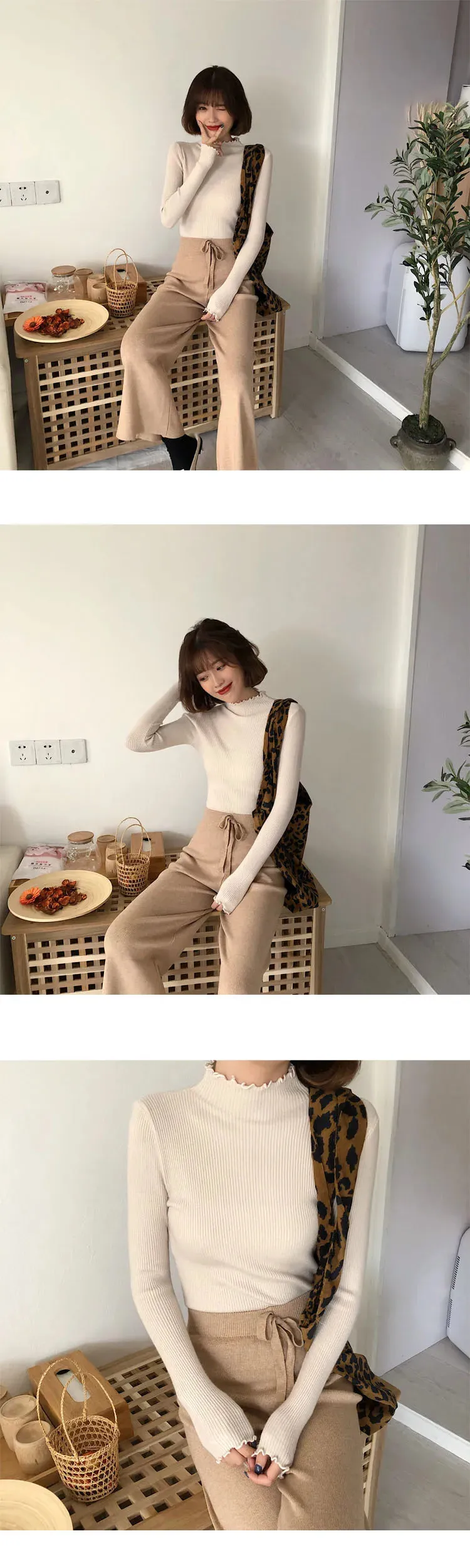 Turtleneck High Elastic Sweater