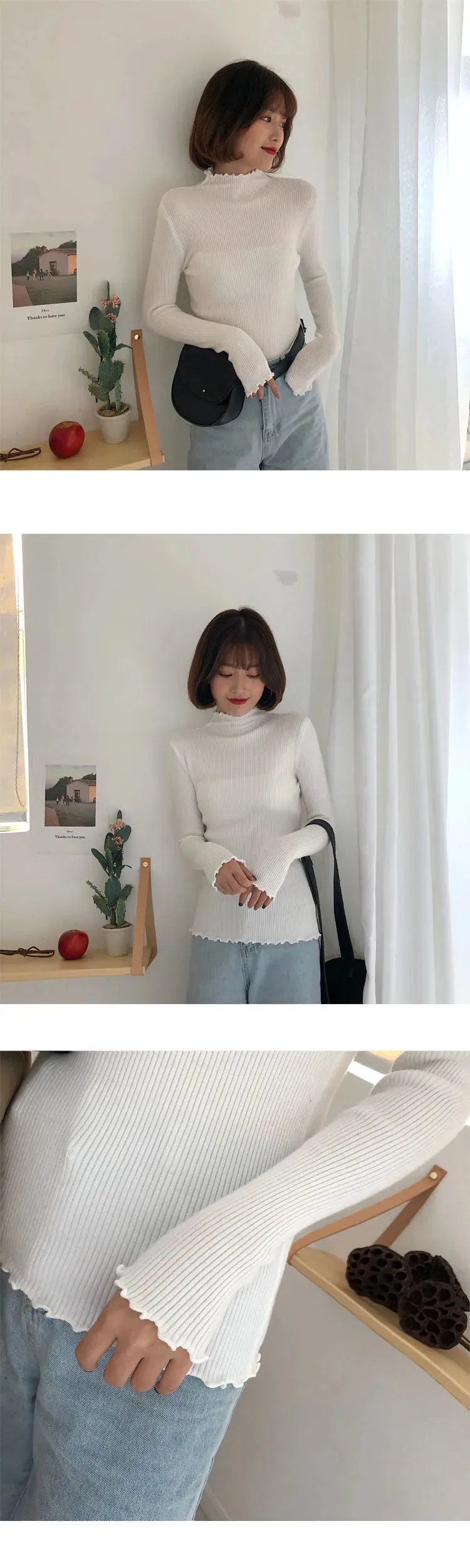 Turtleneck High Elastic Sweater