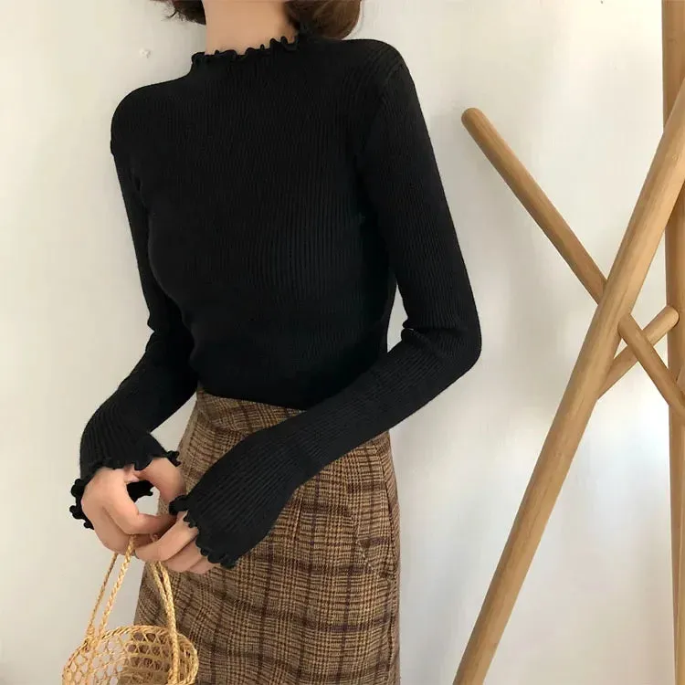 Turtleneck High Elastic Sweater