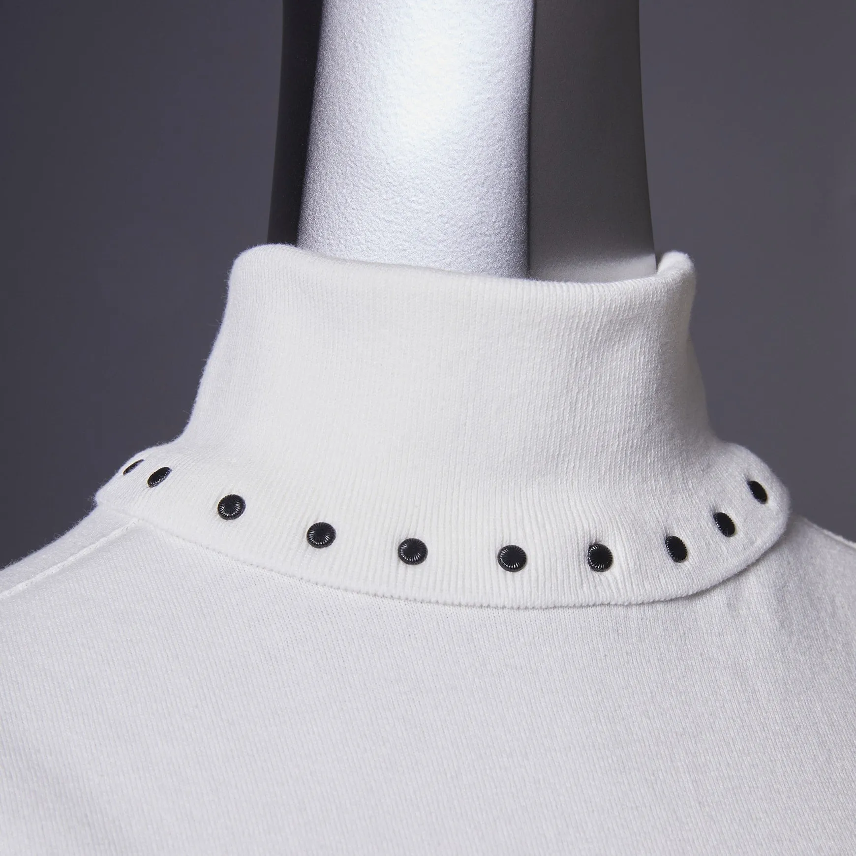 TYPE-1 Knit Organic Cotton Turtle Neck Collar Part (White)