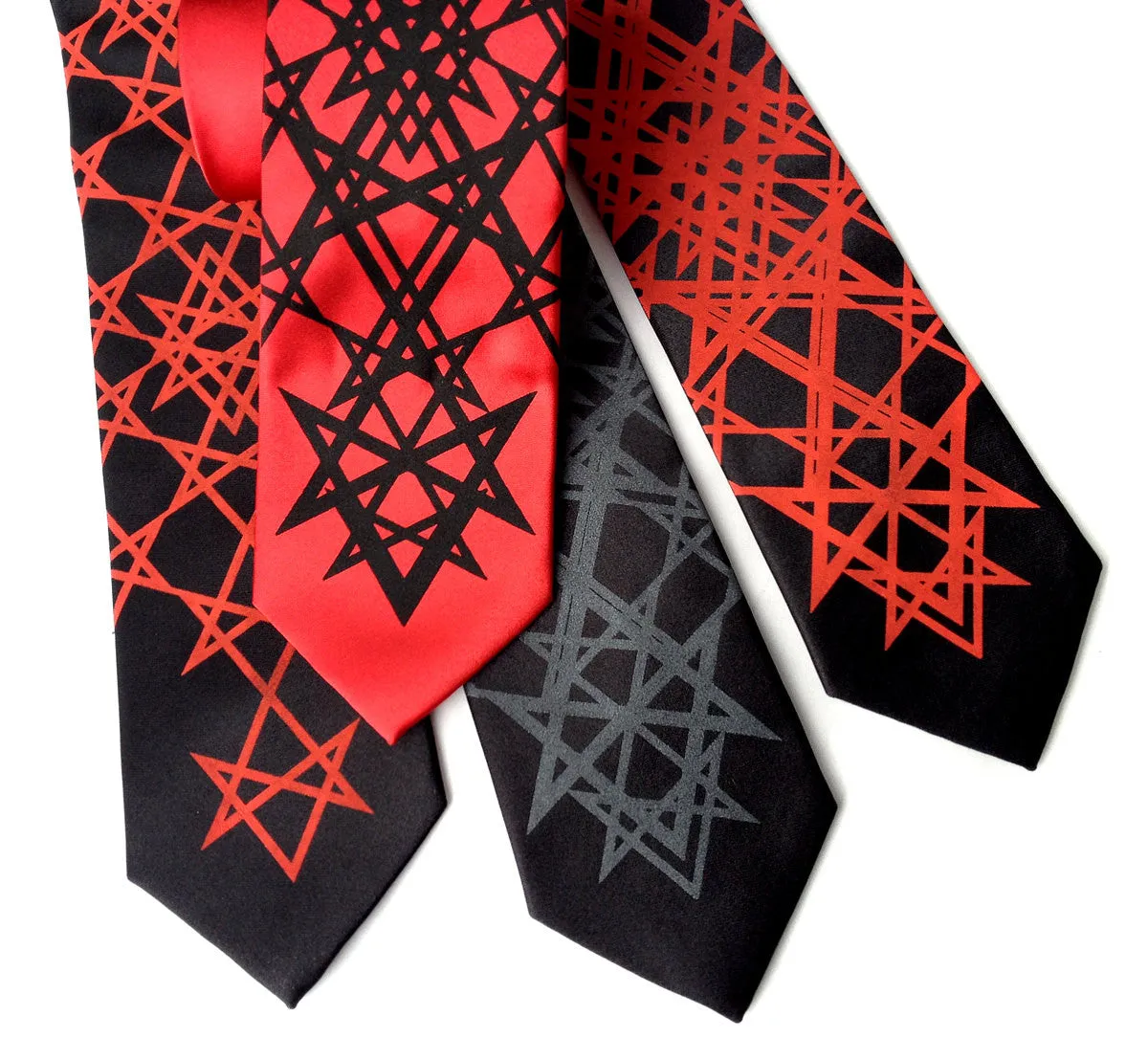 Unicursal Hexagram Silk Necktie