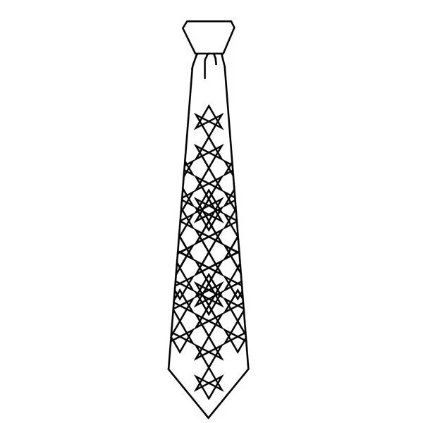 Unicursal Hexagram Silk Necktie