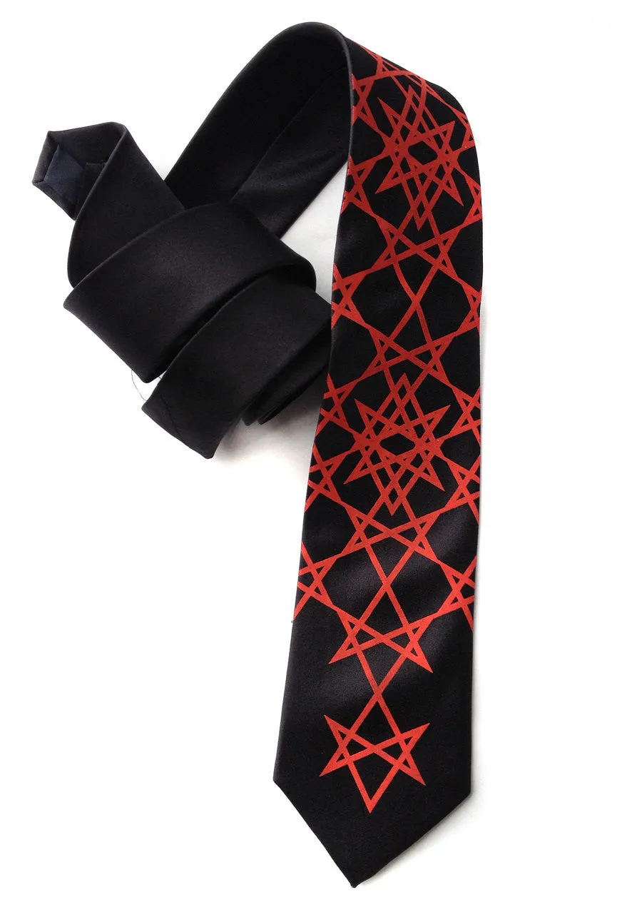 Unicursal Hexagram Silk Necktie