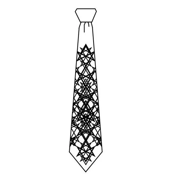 Unicursal Hexagram Silk Necktie