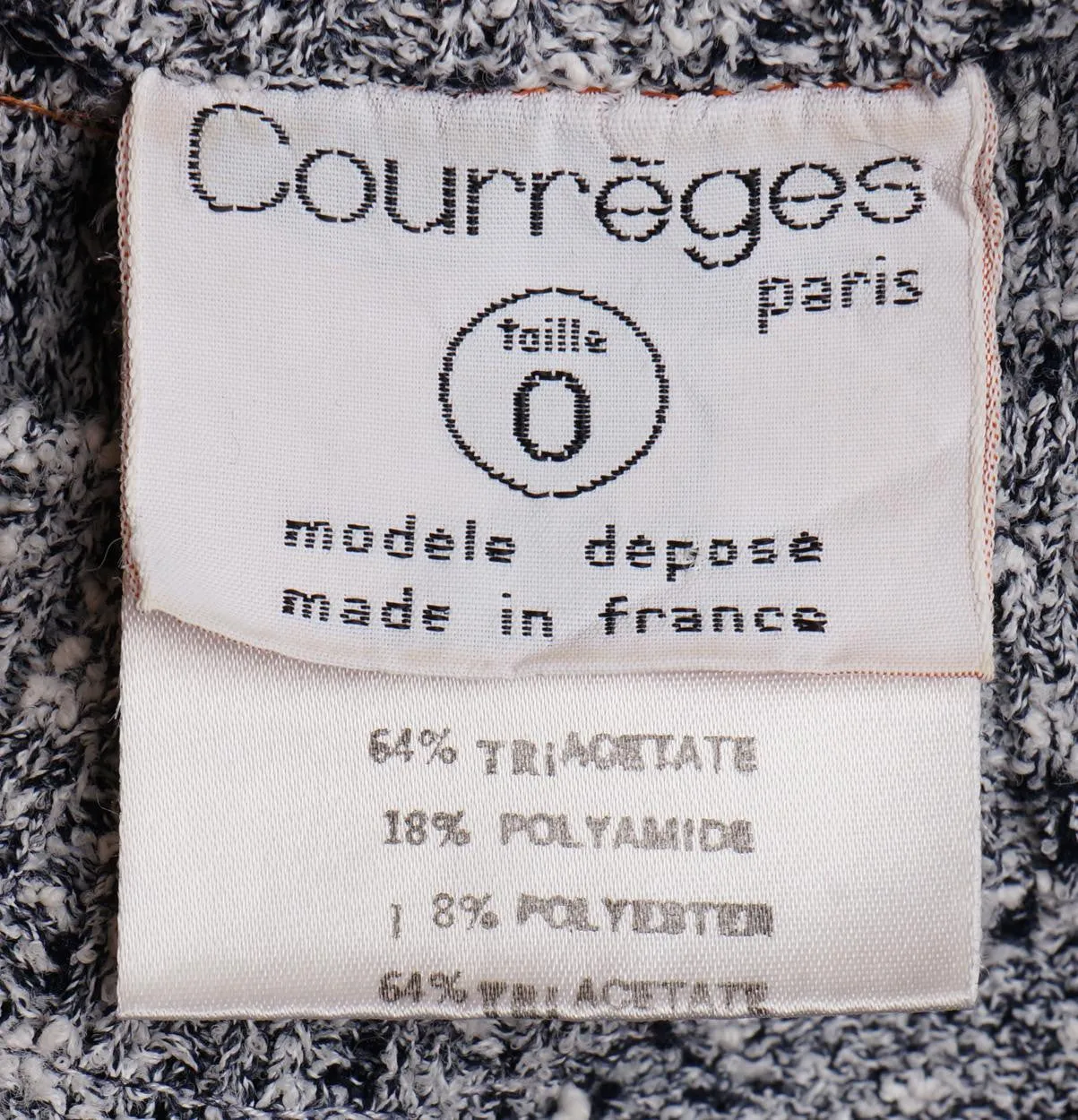 Vintage 1970s Courreges Logo Sweater - Flecked Knit  - Ladies Size S