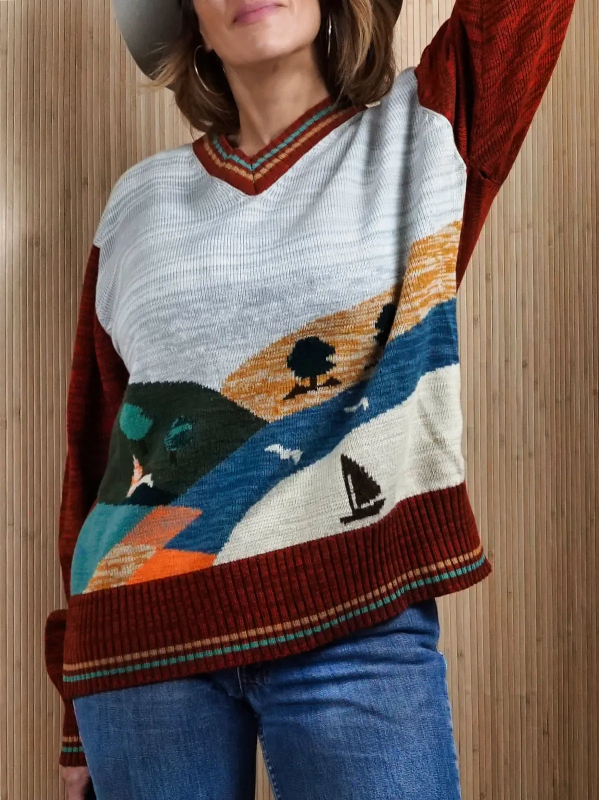 Vintage 70's Spacedye Seagull Sweater