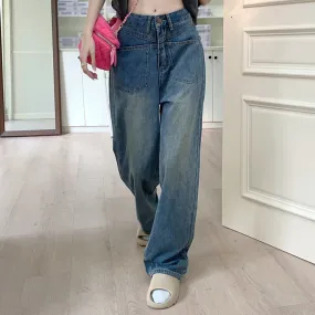 Vintage Straight Loose High Waist Jeans Trousers