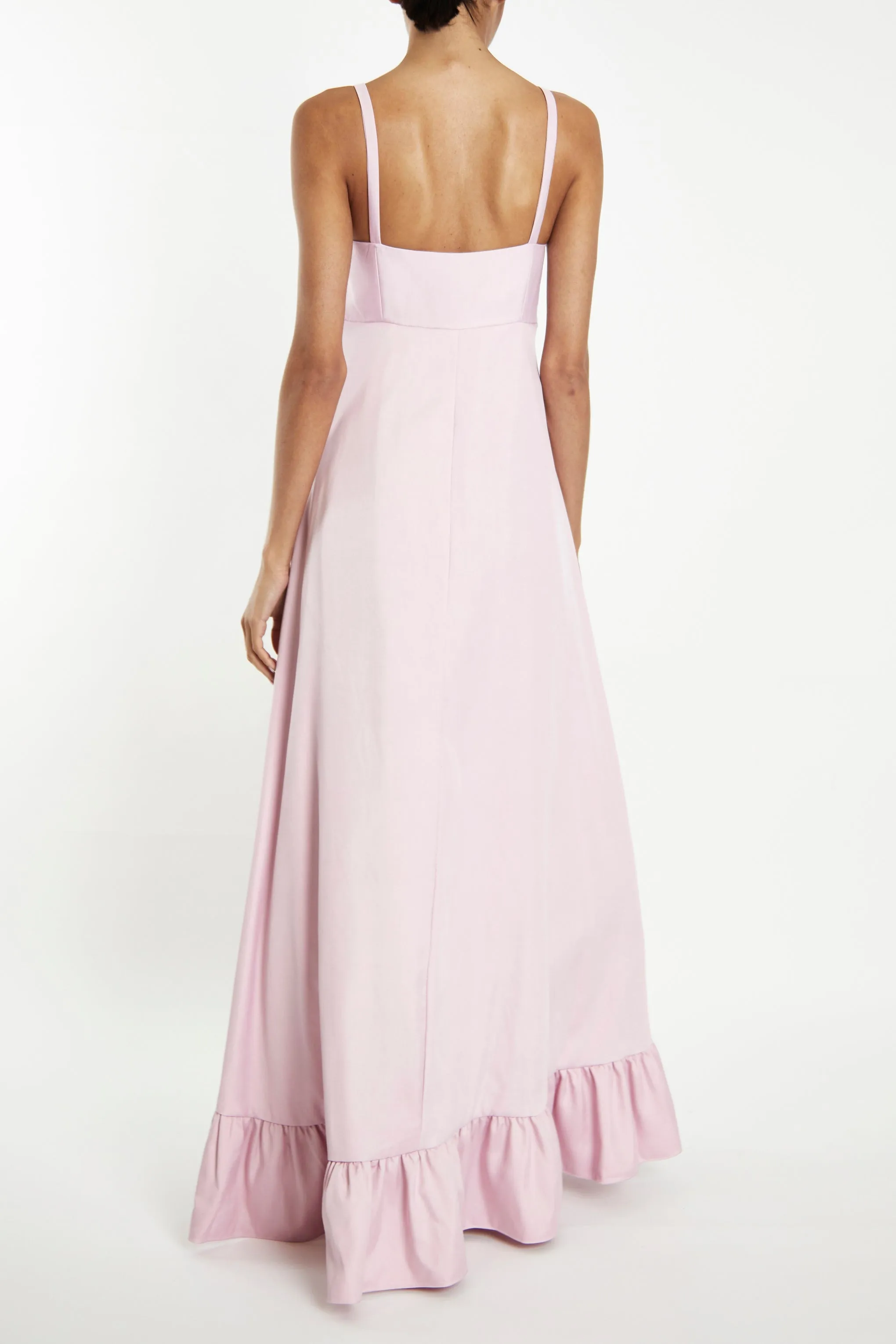 Violette Light Pink Frill Hem Maxi-Dress