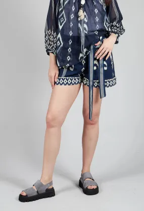 Wanda Tie Front Shorts -  Navy