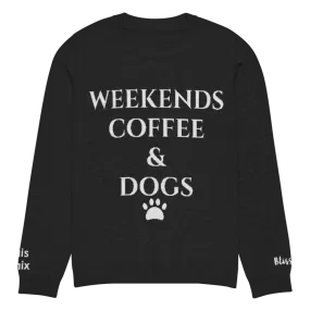 Weekends Coffee & Dogs Personalized Knit Sweater