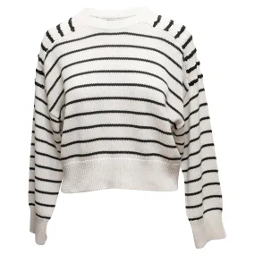 White & Black Brunello Cucinelli Striped Sequin-Accented Sweater Size US XS