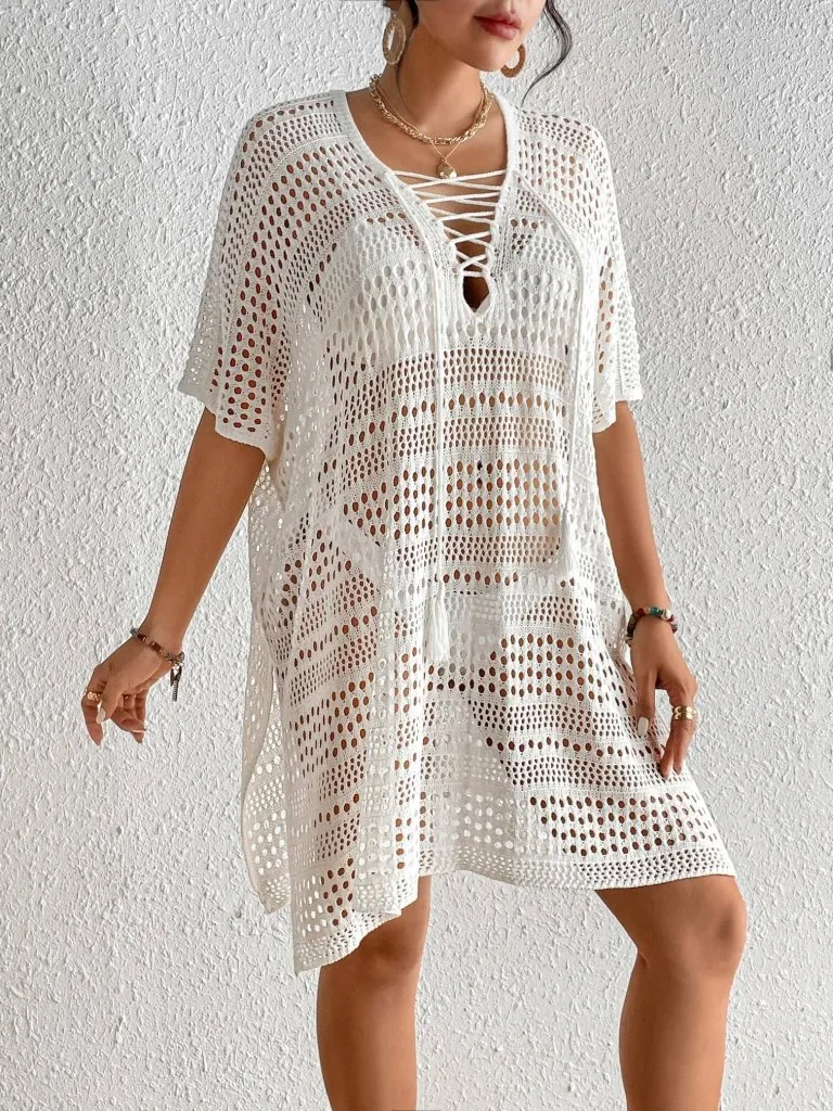 Women's Bikini Crochet Net Dress