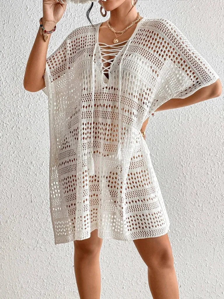 Women's Bikini Crochet Net Dress