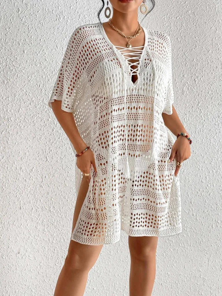 Women's Bikini Crochet Net Dress