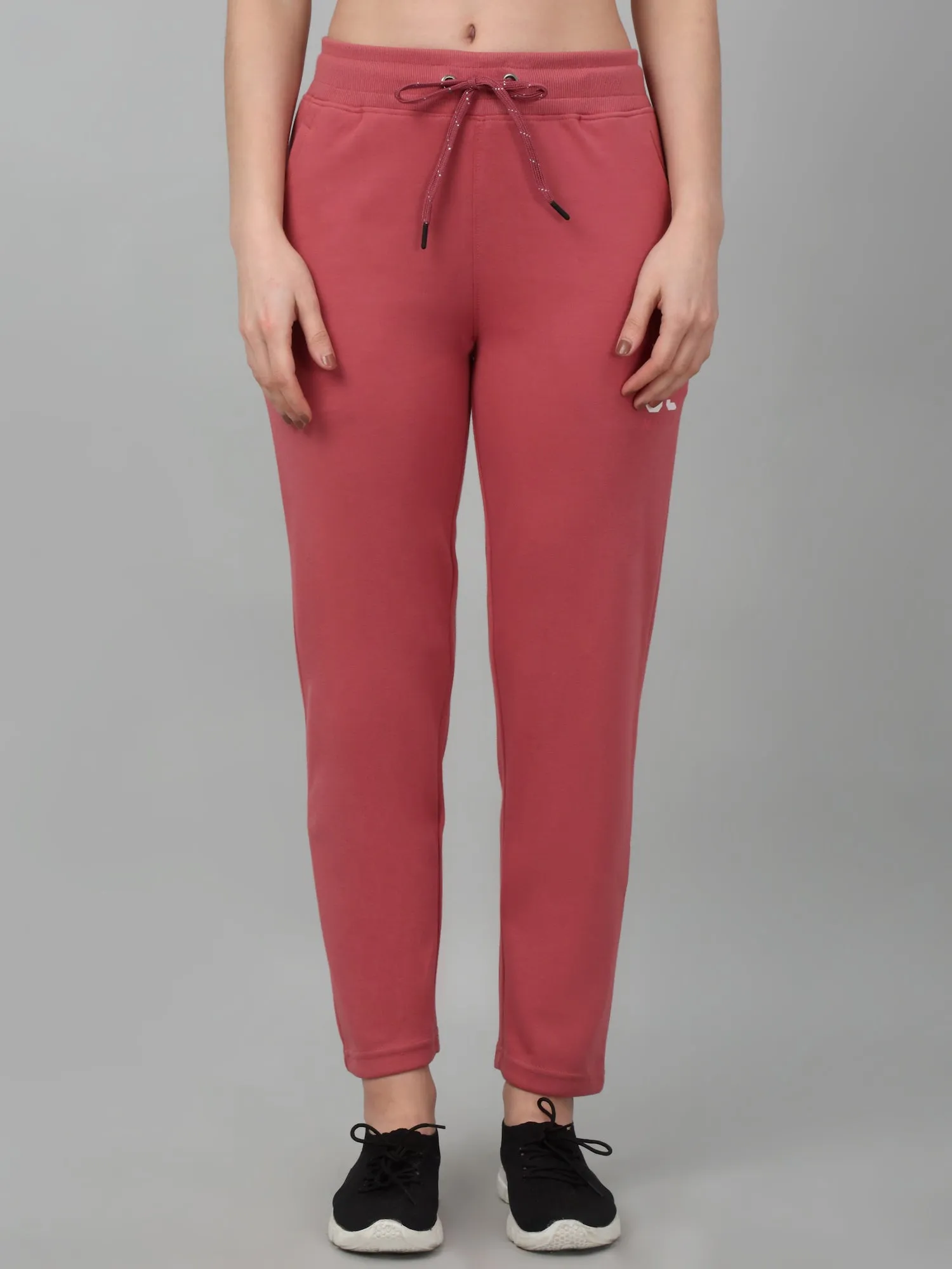 Women's Casual  Pink Ankle length Mid rise Track Pants