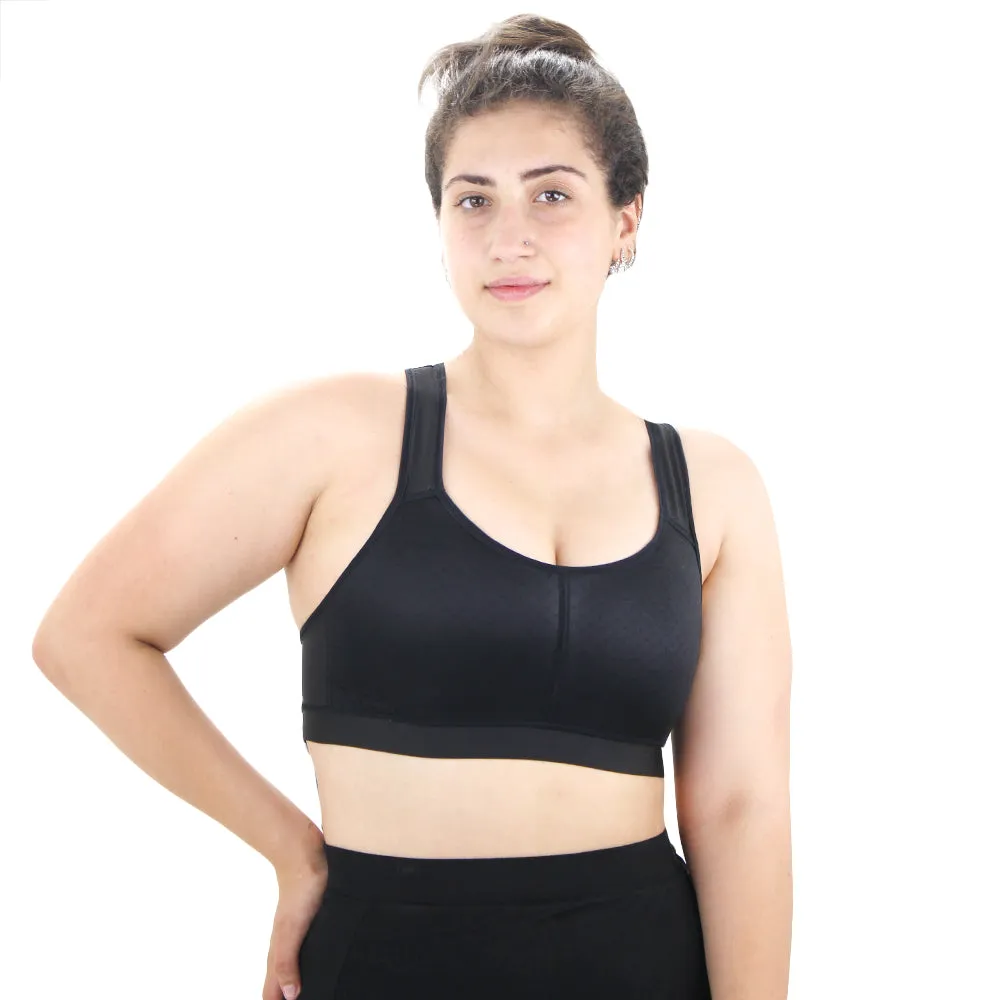 Women's Mesh Back Sport Bra,Black