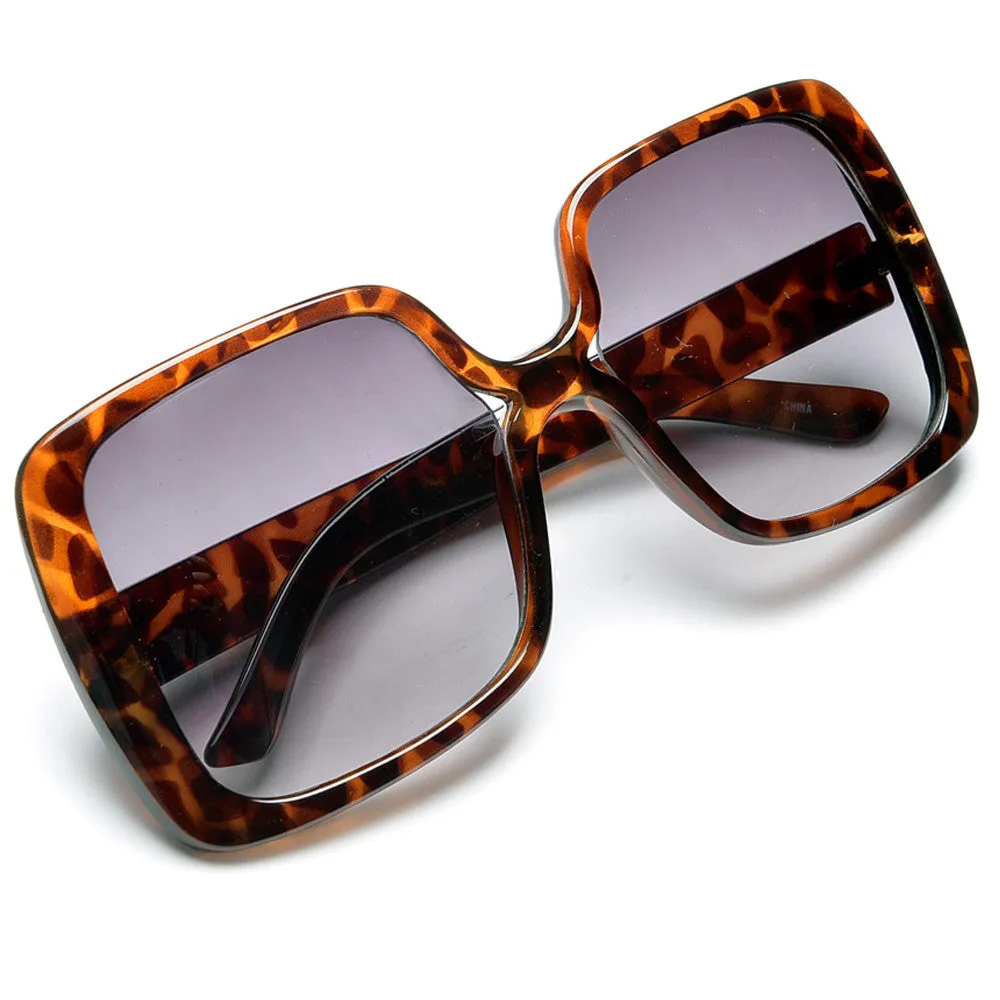 Women's Oversized Square Frame Chic Fashion Sunglasses