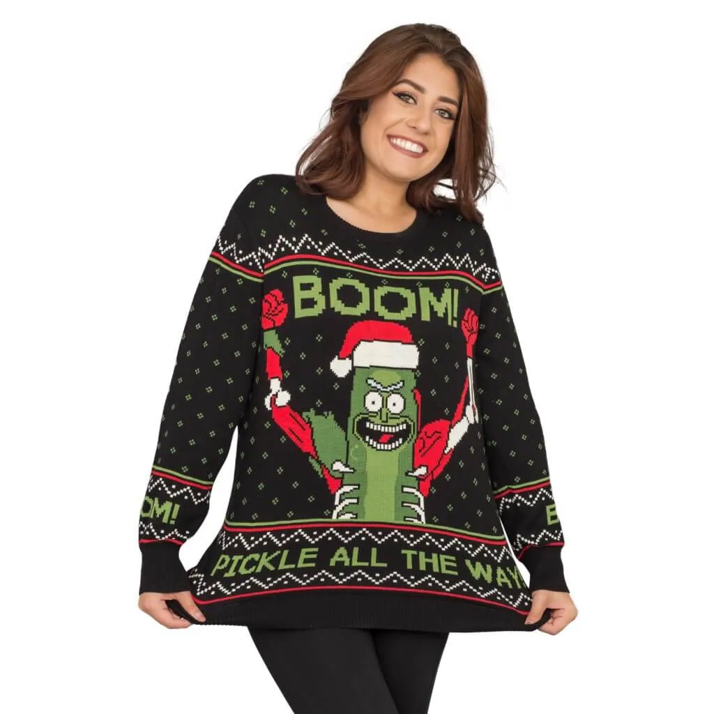 Women's Rick and Morty Boom! PickleRick Ugly Christmas Sweater