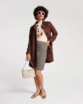 Wool Plaid Pencil Skirt