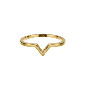 Yellow Gold V Ring