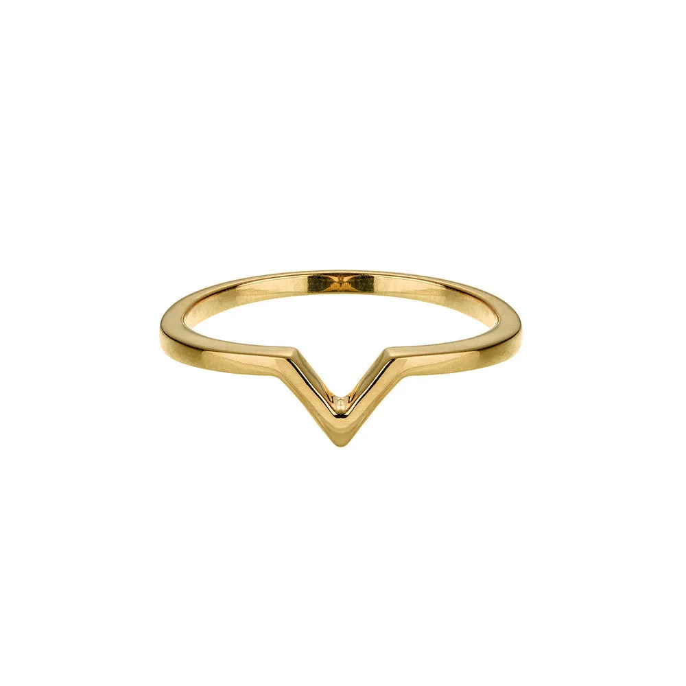 Yellow Gold V Ring